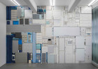 Michael Johansson blue and white tetris installation| Yellowtrace