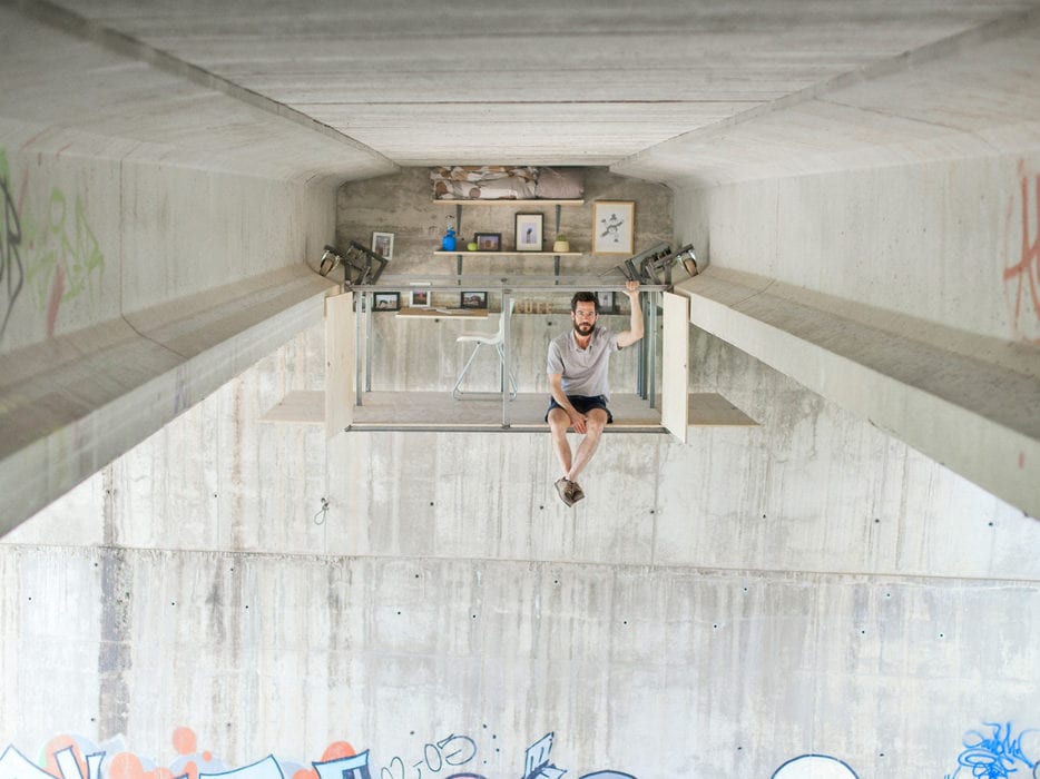 Fernando Abellanas Designs Secret Studio Under Bridge in Spain | Yellowtrace
