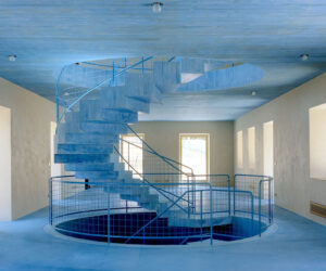 Yellowtrace Arquitectura G House Ii Portugal Residential Architecture Blue Concrete Spiral Stair