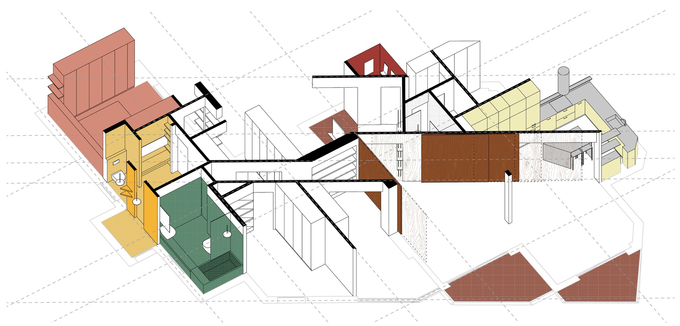 Yellowtrace Oficina Ba Rro Bv9 Madrid Renovation Axonometric